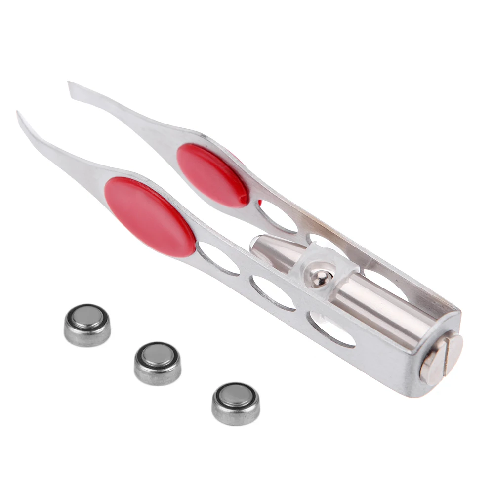 

1PC LED Light Stainless Steel Eyebrow Tweezer Eyelashes Eyebrow Hair Removal Tweezer Makup Tool
