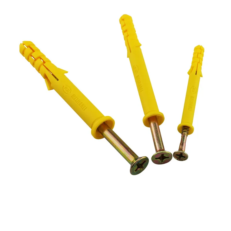 

50PCS M6 M8 M10 Plastic Expansion Anchor Pipe Rubber Plug Nylon Column Expansion Screw Anchor Plug Wall Plugs With Screw