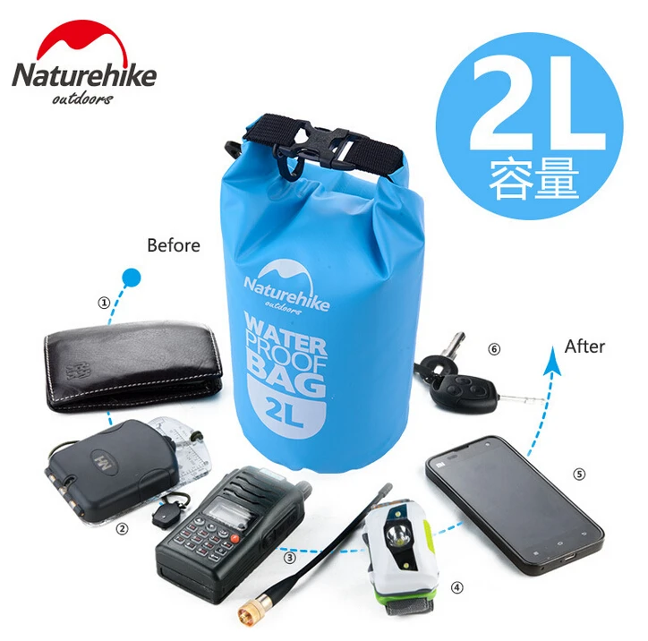 NatureHike 2L 5L High Quality Outdoor Waterproof Bags Ultralight Camping Hiking Dry Organizers Drifting Kayaking Swimming Bags