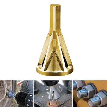 

1Pcs Heliburr Gold Deburring External Chamfer Tool Mutifunctional Stainless Steel Remove Burr Tools for Drill Bit