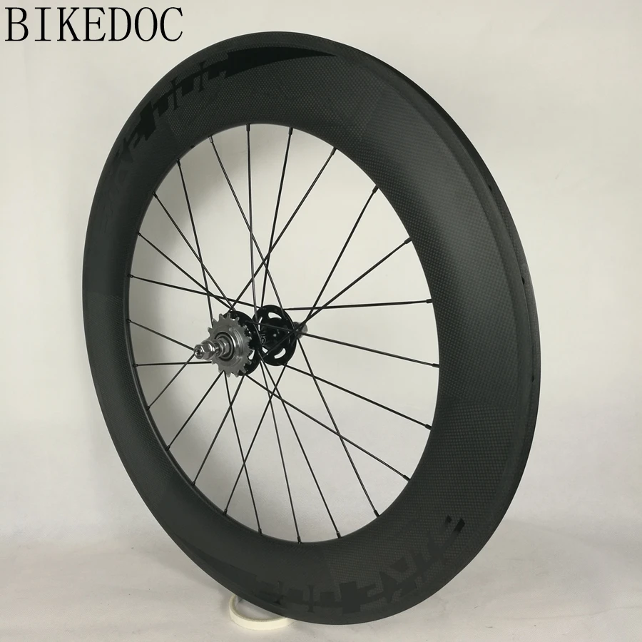 Flash Deal BIKEDOC 700c Carbon Wheels 88mm Fixed Gear Wheel Tubular 3K Special Sale Carbon Track Wheels Fast Delivery Wheels Fixie 3
