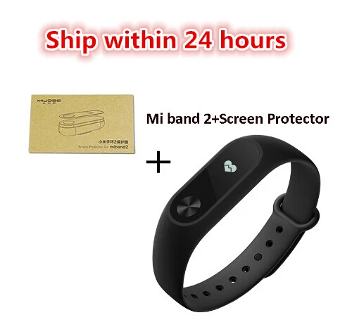 Xiaomi mi Band 2 mi band mi Band 2 браслет OLED сенсорный экран фитнес-трекер для измерения сердечного ритма IP67 водонепроницаемый - Цвет: add screen film