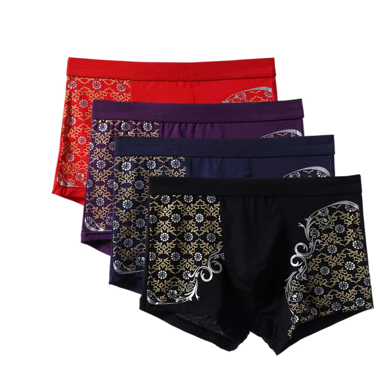 4Pcs/lot Male Underpants Men Underwear Boxers Fashion print High Quality Modal large size Boxers Men Boxer Homme Boxershorts