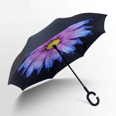 Черный обратная зонтик дождь Для женщин Для мужчин Guarda Chuva перевернутый складной Сильный ветрозащитный мужской женский зонт дождя и солнца Шестерни - Цвет: styie-16