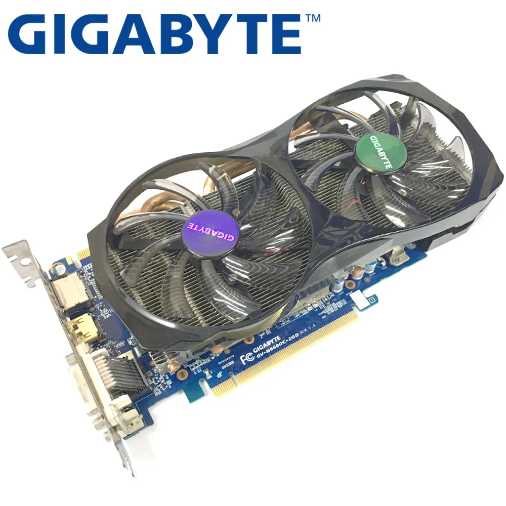 Видеокарта GIGABYTE GTX660 2 Гб 192 бит GDDR5, графические карты для VIDIA Geforce GTX 660 б/у VGA-карты, мощнее чем GTX 750 Ti-2