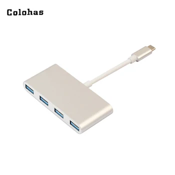 

USB 3.1 Type C to 4 Ports USB 3.0 HUB Converter Extender for Macbook Chromebook to Connect with Mouse HDD U-Disk Keyboard