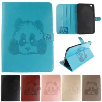 

Cartoon Panda Pattern PU Leather Flip Wallet Tablet Case For Samsung Galaxy Tab 3 8.0" T310 T311 cover Coque With Card Holder