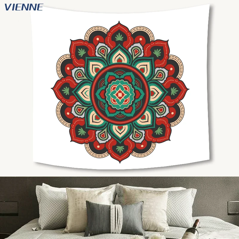 Boheme Modern Tapestry Indian Mandala Printed Bohemian Geometric Decoration Wall Hanging Mat Boho Wedding Decor Pets Picnic Beach Mat Rug (1)