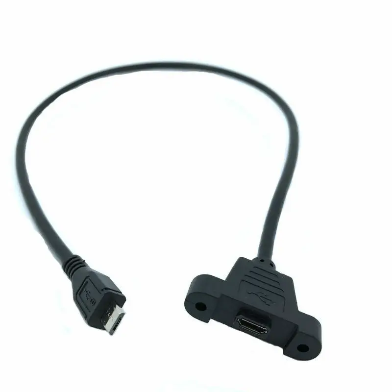 

Micro USB 2.0 Male to Female connector Adapter Cable 30cm With Panel Mount Hole