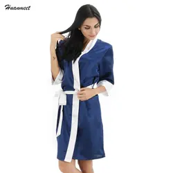 Шелковый халат платье пижамы Для женщин пикантные шелковые кимоно длинный халат Для женщин невесты Халаты атласные свадебные туфли Ночное