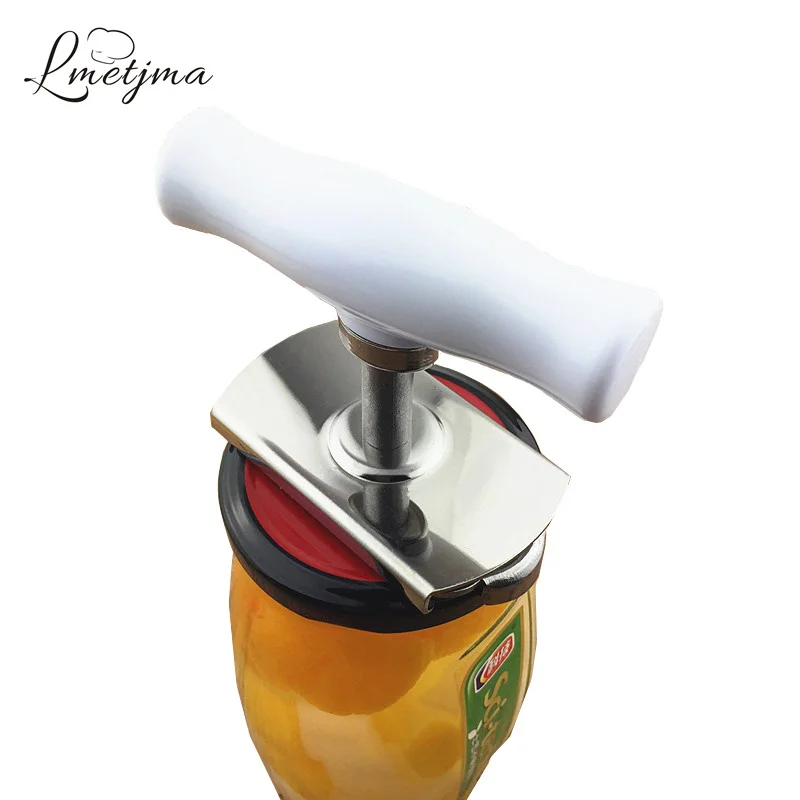 LMETJMA Adjustable Can Opener Stainless Steel Manual Can Opener Whirl The Capsule Beer Bottle Opener Easy