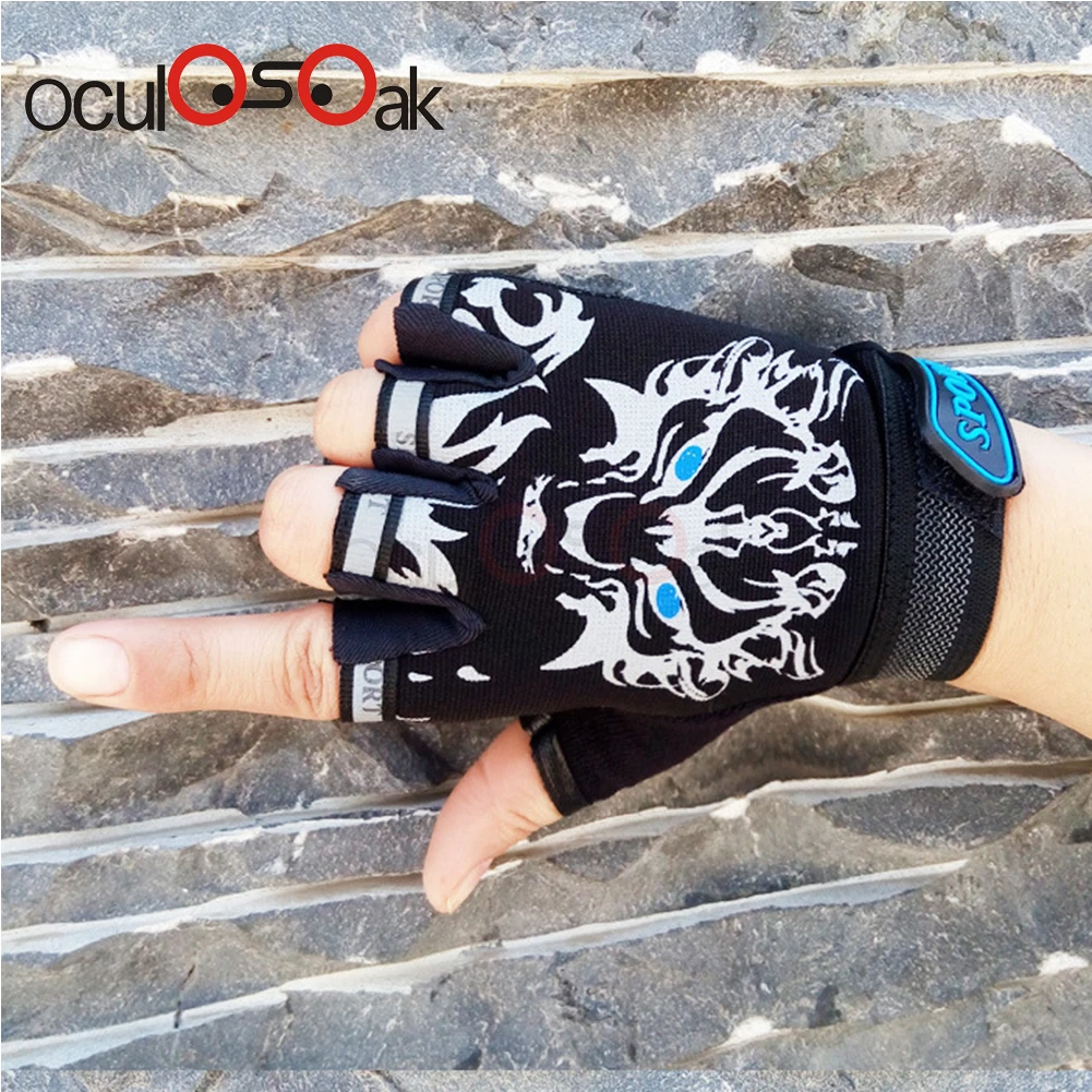 Детские перчатки без пальцев Нескользящие ультратонкие детские спортивные перчатки для мальчиков и девочек Luvas De inverno - Цвет: Black112