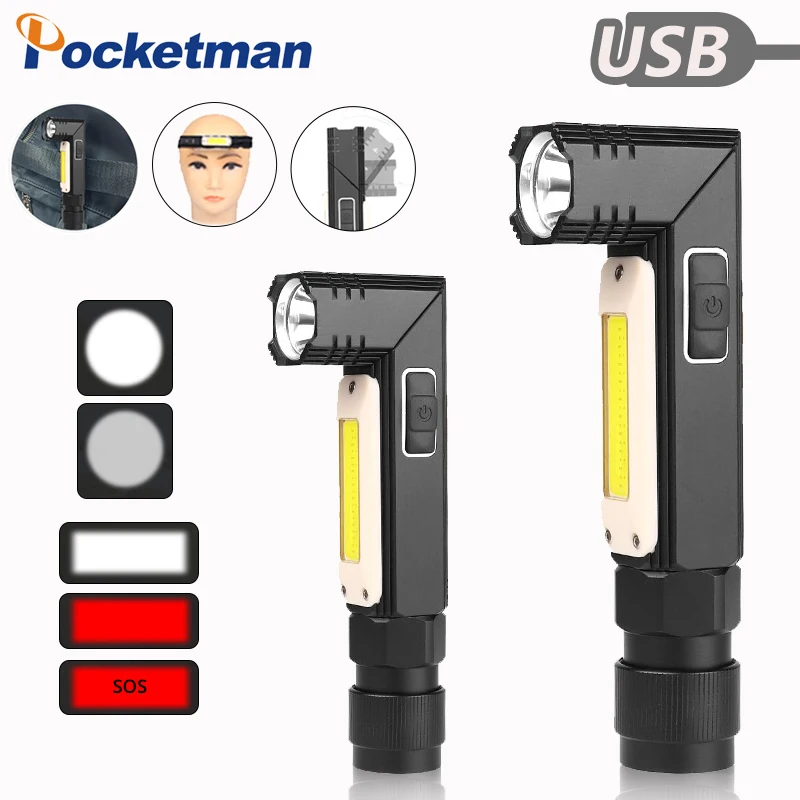 

10000LM LED Flashlight Ultra Bright Waterproof COB Light USB Rechargeable torch tail magnet Work Light 90 Degrees Rotate