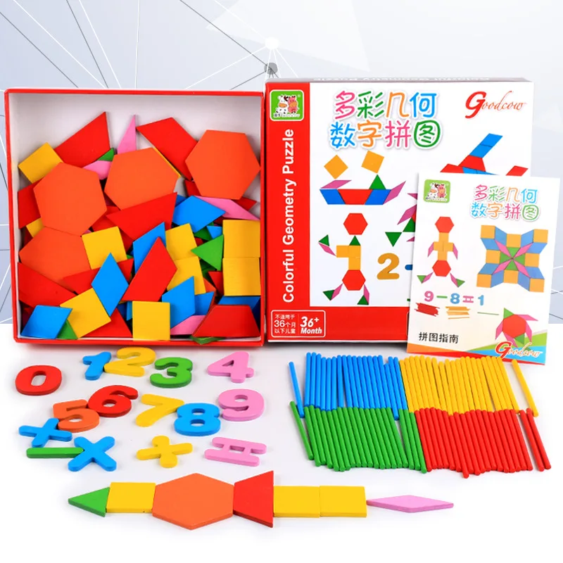 

Wooden Baby Toys Wooden Puzzle Jigsaw Boards numbers and shape colorful Education Wooden board Table Game for Children