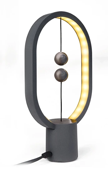 Европейская креативная Магнитная настольная лампа, овальная настольная лампа, Индукционная лампа для гостиной, спальни, украшение, Новинка - Цвет абажура: Серый