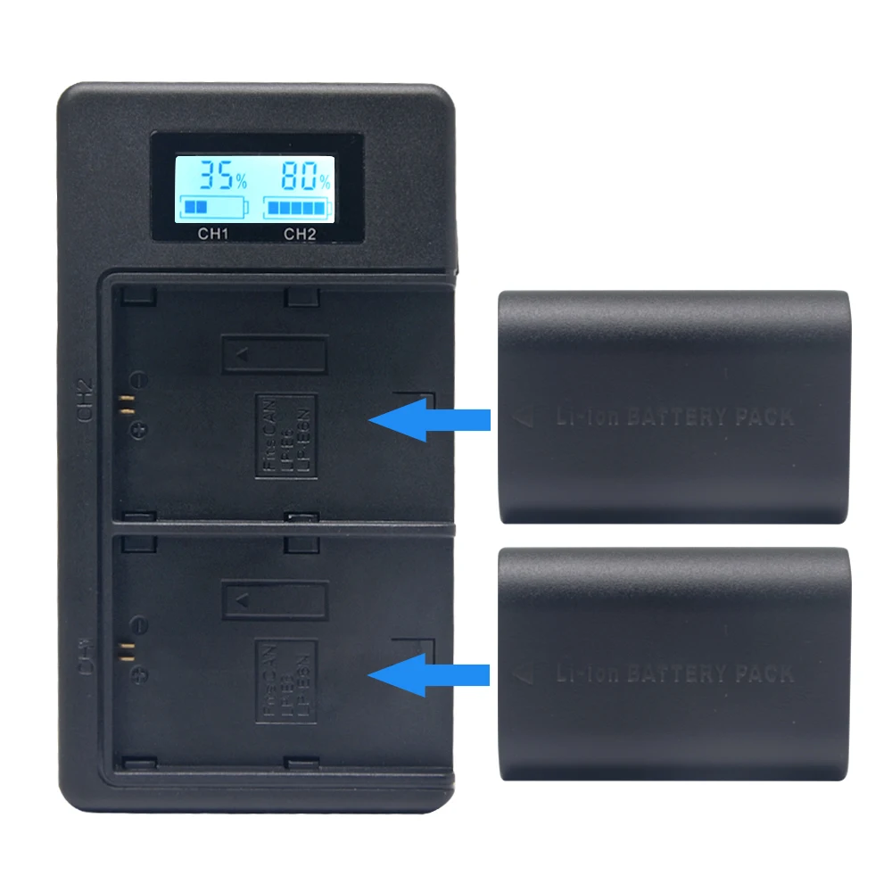 

Mcoplus LP-E6 battery USB Dual LCD Battery Charger for Canon EOS 6D 7D 5DS 5DSR 5D Mark II 5D 60D 60Da 70D Camera