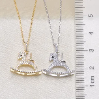 

Horse Cute 925 Sterling Silver Pearl Necklace Chain with Pendant Mountings Necklace Findings Jewelry Parts Fittings Accessories
