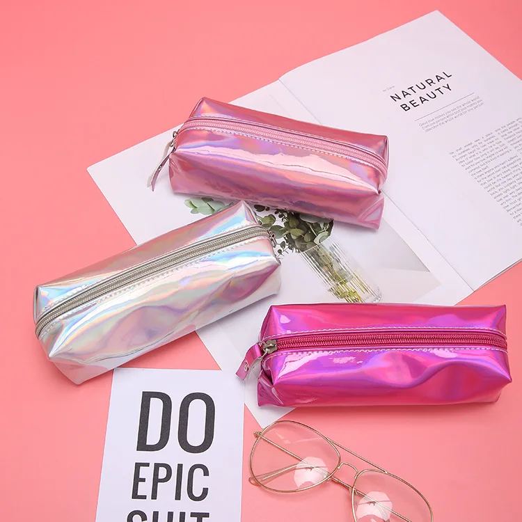 

Dazzle Laser Pen Case Square Large Capactity Pencil Bag Waterproof Cosmetic Pouch for Girls School Office Supplies Stationery
