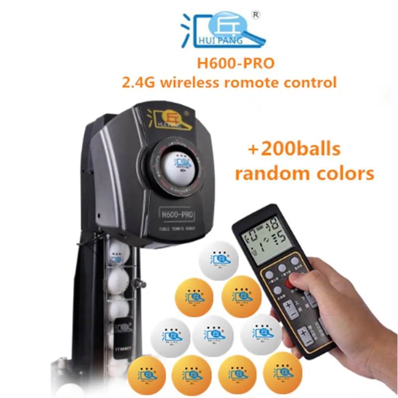 

HUIPANG H600-PRO Table Tennis Robot/Machine Multifunctional With Recycle balls Net And 2.4 G Wireless Remote Control +200 balls