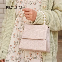 Женские сумки с жемчужной ручкой, сумки из крокодиловой кожи, вечерняя сумочка, винтажная Женская сумочка с верхней ручкой, шикарная пляжная сумка Ins