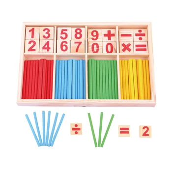 

abay 2019 new Baby Toy Wooden Blocks Toys Mathematical Intelligence Stick Building Blocks Gift YZ-08