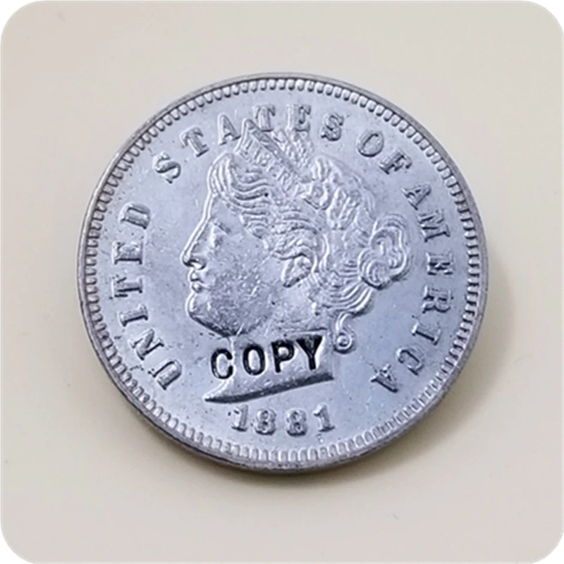 Копия копия 1881 монеты с узором Liberty Nickel бесплатная доставка|Безвалютные монеты| |