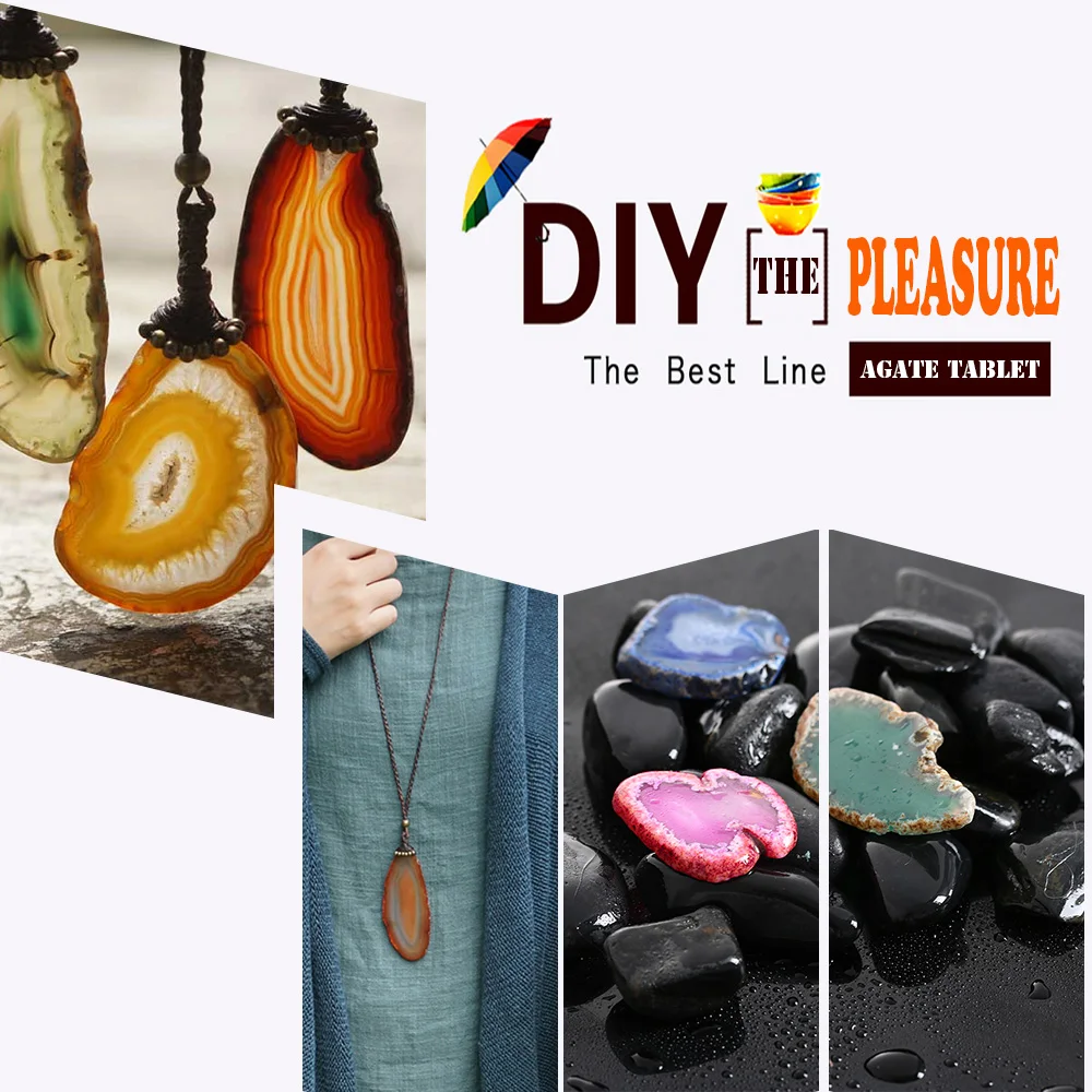 

New Popular DIY Multi Colorful Agates Geode Polished Irregular Crystal Slice Brazil Healing Reiki Stone Pendant Fashion Jewelry