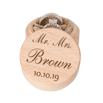 

Custom Mr and Mrs Engagement Ring Box Personalized Wood Box Ring Pillow Alternative Keepsake Box Ring Holder Burlap Ring Cushi