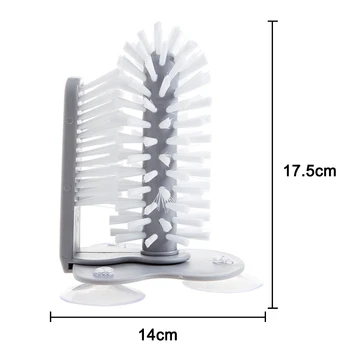

Glass Washer Sink Suction Cup Base Cleaning Bottle Glass Brush Bathroom Tool JS23