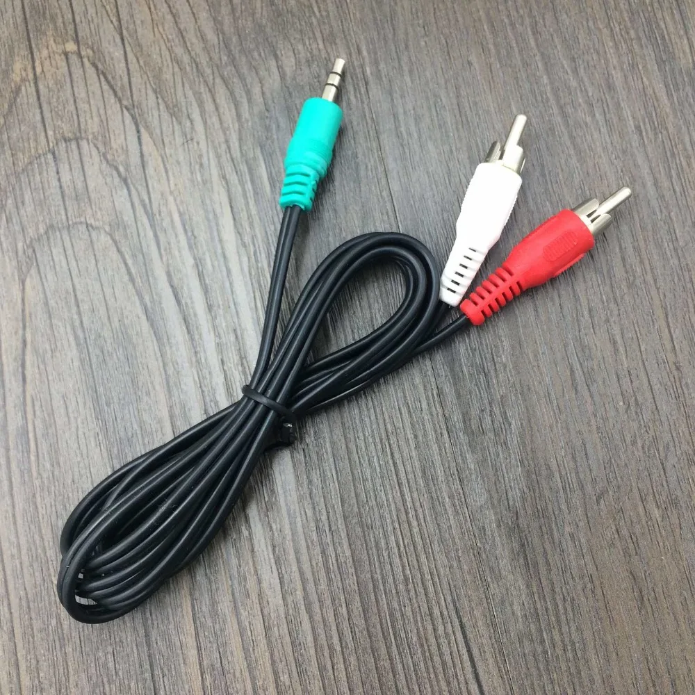3.5mm Plug Jack to 2 RCA Male Stereo Audio Cable Adapter Y Splitter Converter 1.2M