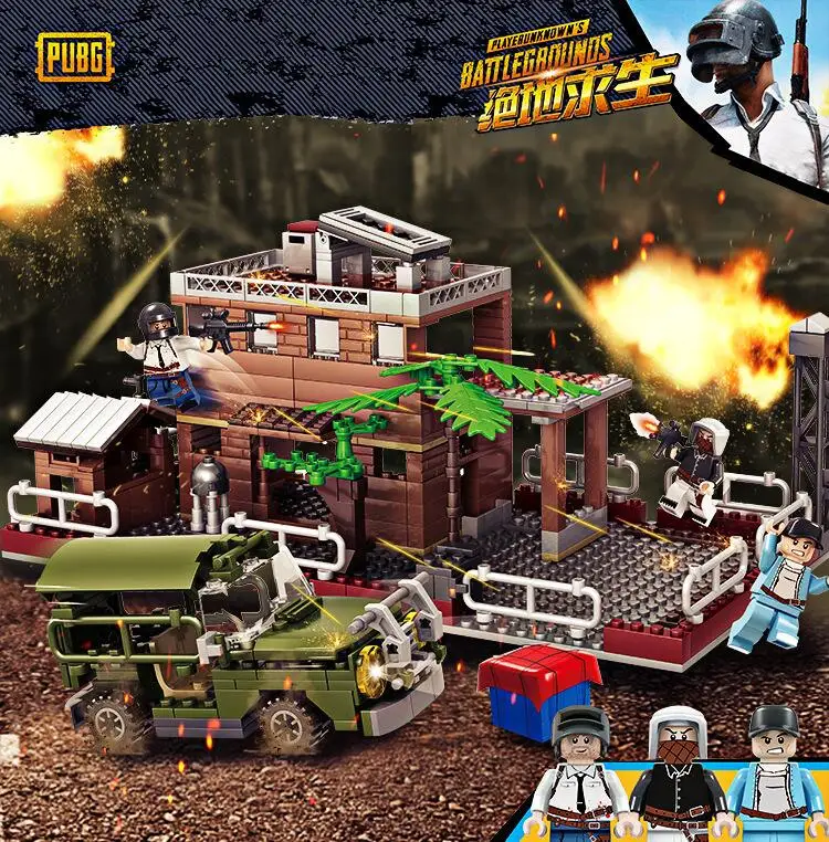 

PUBG Mobile Shooting Simulation Battlefield FPS Game MILITARY Winner Chicken Dinner Soldier Army SWAT Building Block BricksToys