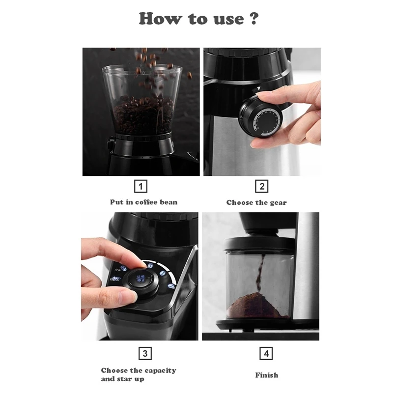  HIMOSKWA Electric Coffee Grinder Kitchen Grain Milling Machine Pepper Spice Nuts Seeds Grind Coffee - 32882794347
