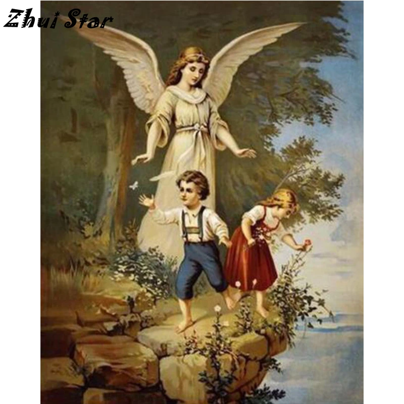 

NEW Diamond Painting Needlework Guardian angel Full Square Drill Mosaic Diamond embroidery Decoration Painting FC1405