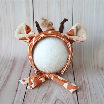 

Baby bonnet Newborn Handknit Deer hat Photo Prop Animal hat
