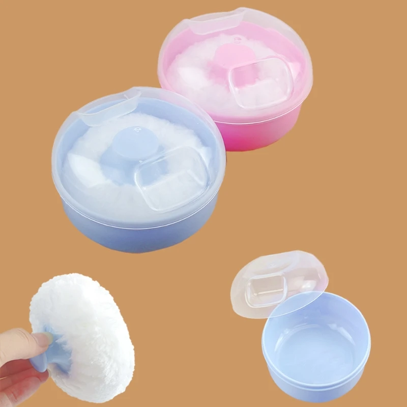 

Soft Perfect Baby Face Body Cosmetic Bath Puff Sponge Container Box Powder Case Body Makeup Cosmetic Powder