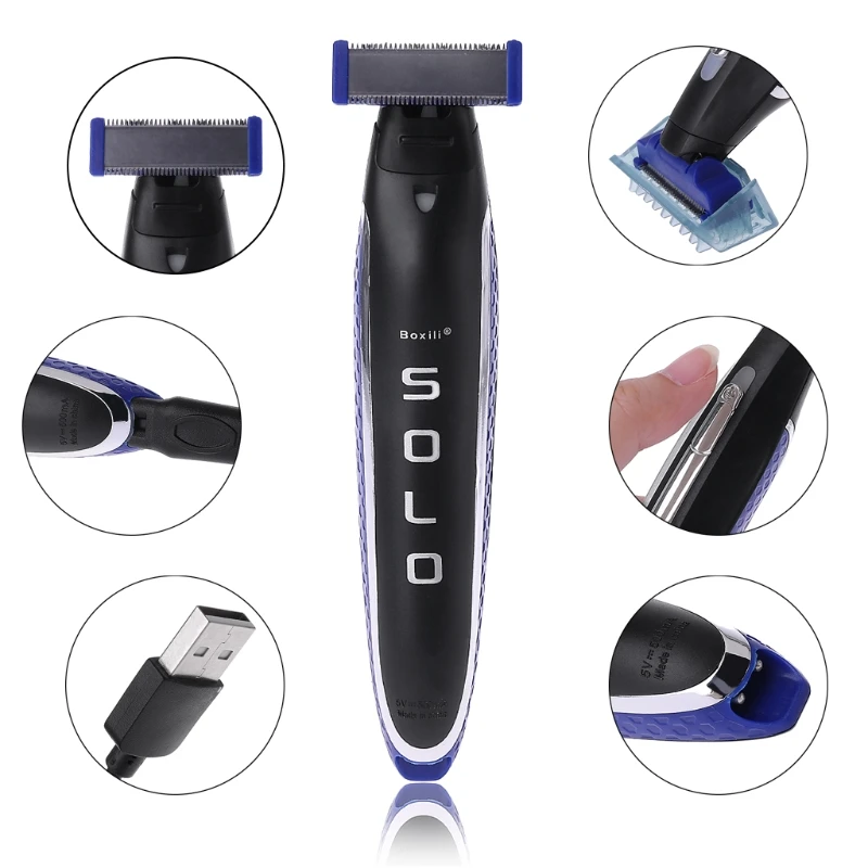 

USB Rechargeable Men Edges Razor Nose Hair Trimmer Multifunction Trims Full Kit