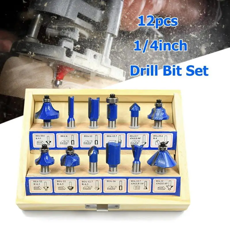 12 шт., 8 мм, фрезерный станок, Набор бит, резец по дереву, твердосплавный хвостовик, мельница, деревообработка, обрезка, гравировка, резьба, режущие инструменты