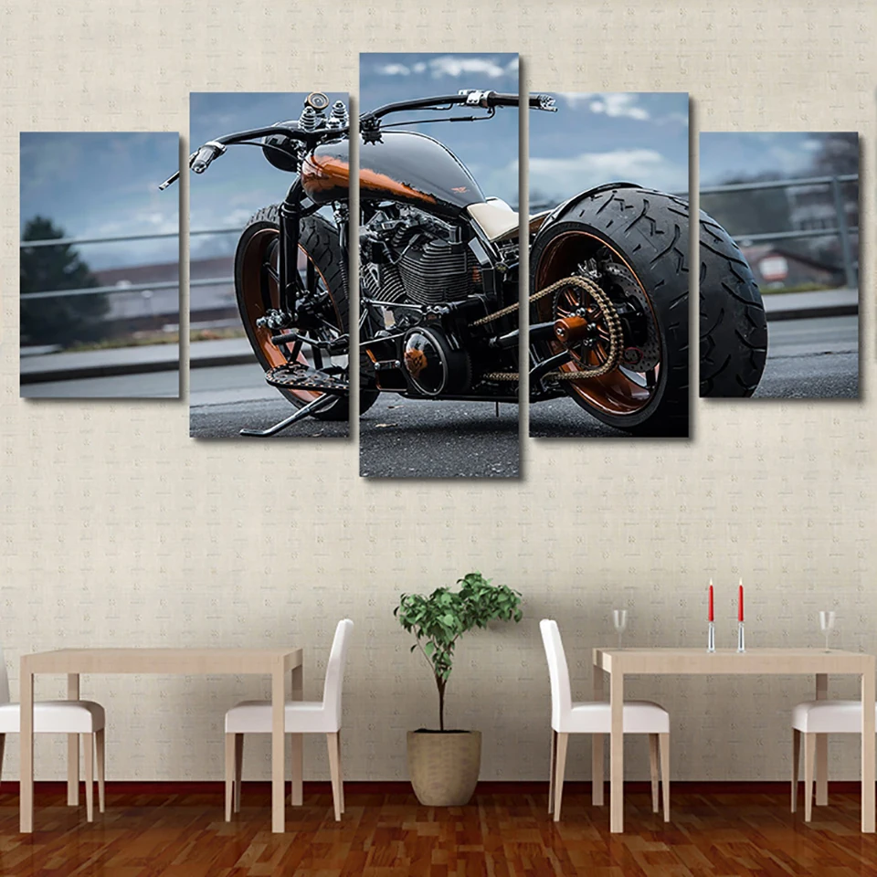 YPHYHD-lienzo-pared-arte-5-unidades-fresco-motocicleta-cuadro-decoraci-n-del-hogar-Sala-pintura-Modular