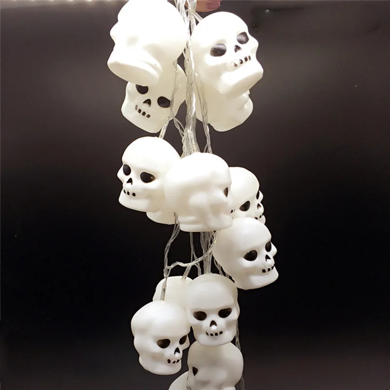 Хэллоуин Тыква фонарь 3D пластиковый череп струнный светильник 16 светодиодный AC220V или на батарейках Хэллоуин вечерние украшения