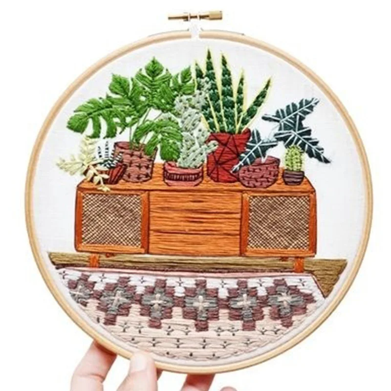 С кольцом DIY лента Цветочная вышивка набор для начинающих рукоделие KitsArts ремесла
