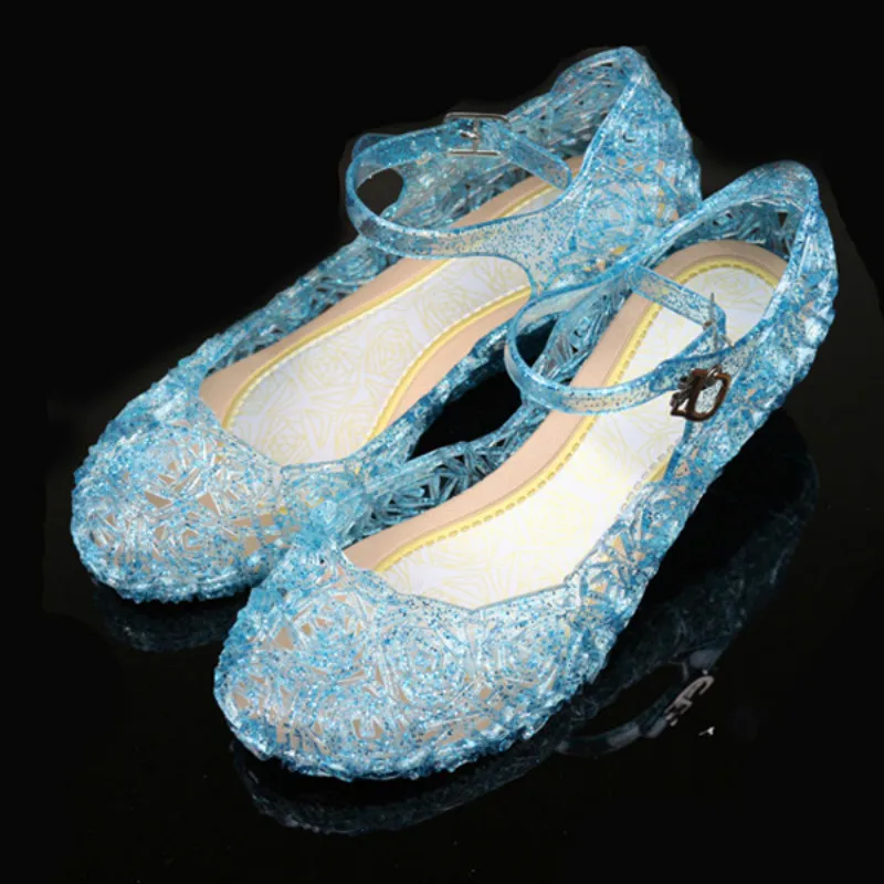 Lsk High Quality Glitter Elsa Shoes Girls Party Sandals Baby Girls