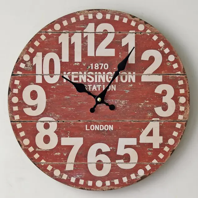 London 1870 Europe Wood Wall Clocks Red Retro Decorative Antique London 1870 Europe Wood Wall Clocks Red Retro Decorative Antique Home Decor