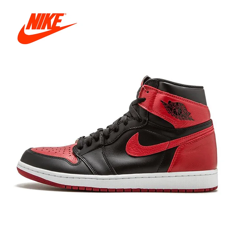 Original New Arrival Official Nike Air Jordan 1 OG Banned AJ1 Breathable Men's Basketball Shoes Sports Sneakers