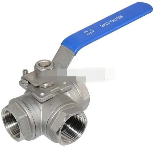 

DN32 1-1/4" 3 Way Female BSPP 304 SS Stainless Steel Type T or L Port Mountin Pad Ball Valve Vinyl Handle WOG1000