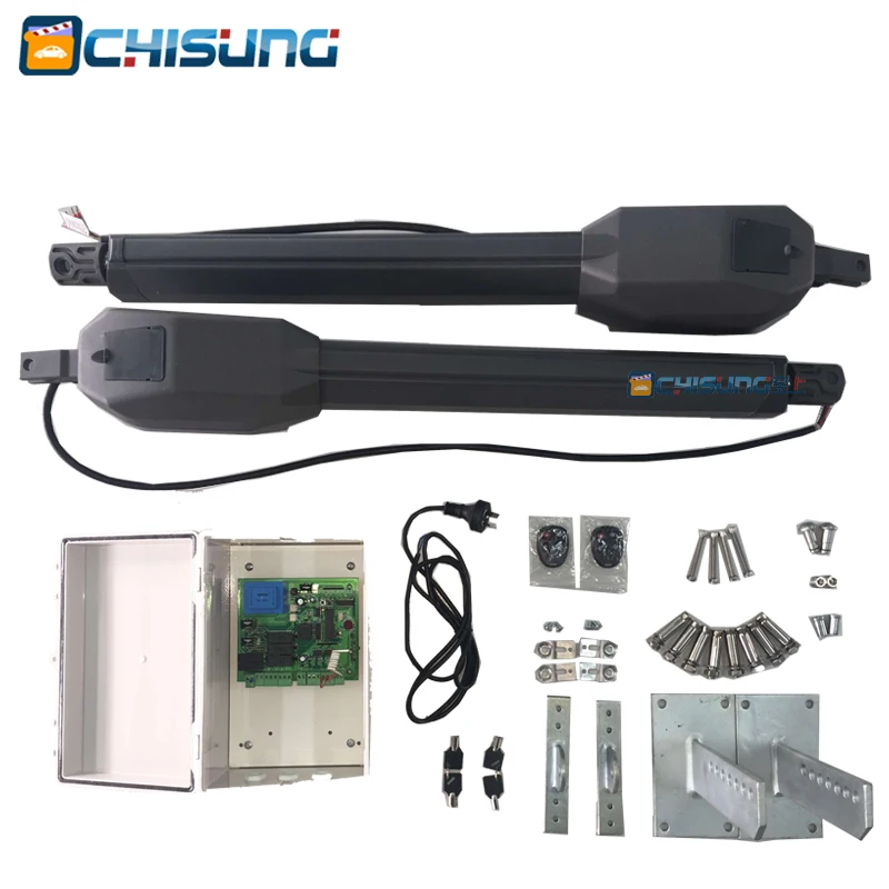 AC Remote control electric linear actuator double swing gate opener for
