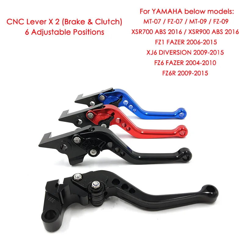 2018 Short Levers For Yamaha MT-07 MT-09 FZ1 FZ6 Fazer XJ6 FZ8 XSR700 XSR900 FZ-07 FZ-09 CNC Brand New Short Brake Clutch Levers (3)