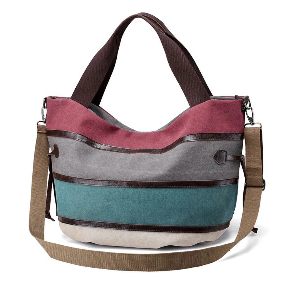 Woman Canva Classic Multi color Large Shopper Casual Tote Shoulder Bag ...