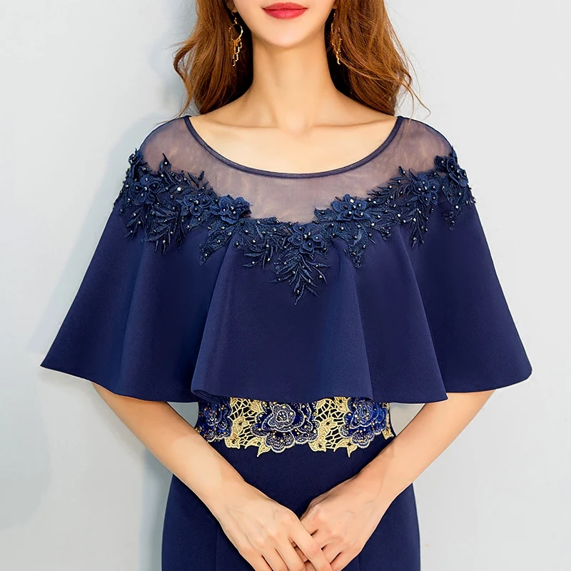 Beauty Emily Navy blue Evening Dresses Cloak Cape Drape Tunic Formal Celebrity Elegant Evening Party Sheath Bodycon Dress Spring Beauty Emily Navy blue Evening Dresses Cloak Cape Drape Tunic Formal Celebrity Elegant Evening Party Sheath Bodycon Dress Spring