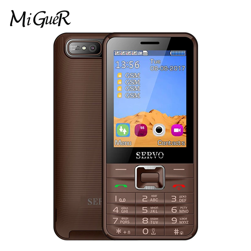 Servo V8100 2,8 дюймовый мобильный телефон 4 sim-карты сотовые телефоны Bluetooth MP3 русская клавиатура 1100 мАч в режиме ожидания длительный срок службы батареи