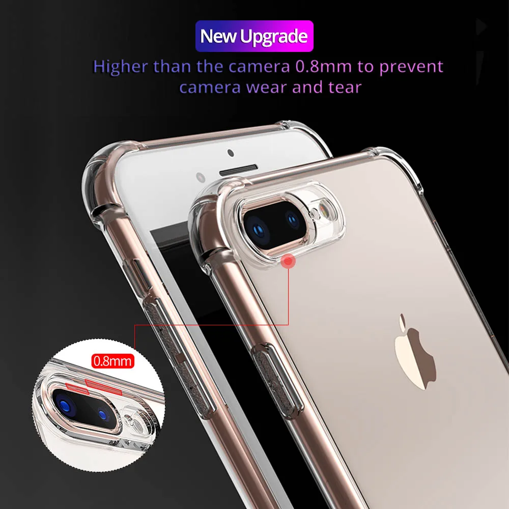 

TPU Transparent Case For iPhone 7 8 X 6 6s Plus Case Clear Silicone Full Cover For iPhone 5 5s SE 6 6s 6Plus Case Capa Coque